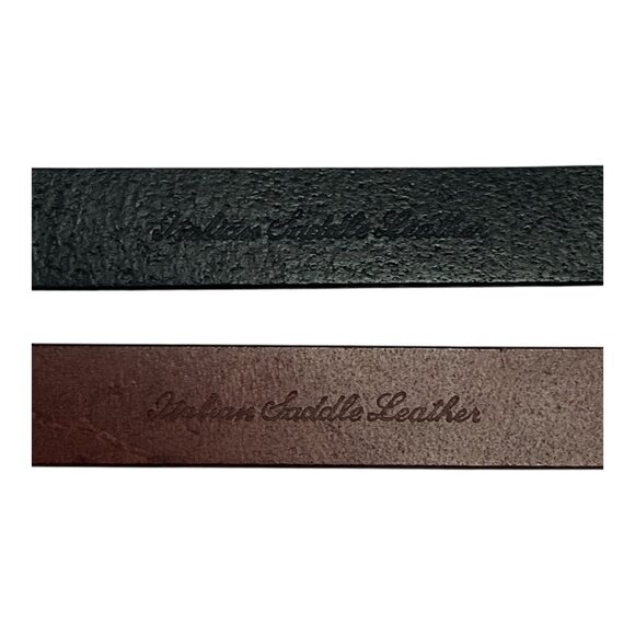 Calvin Klein Italian Saddle Leather Belts – Set of 2 (Black & Brown, Medium, 29” - Picture 5 of 9